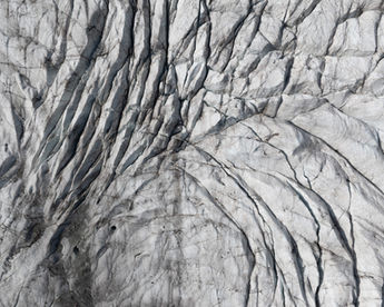 Top down view on a glacier.