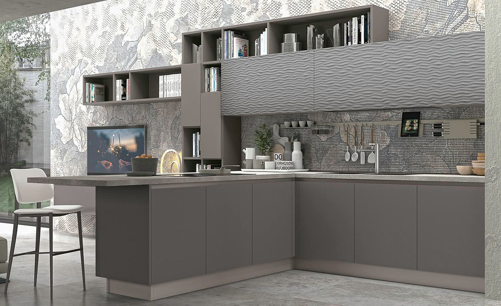 cucina con elementi a giorno