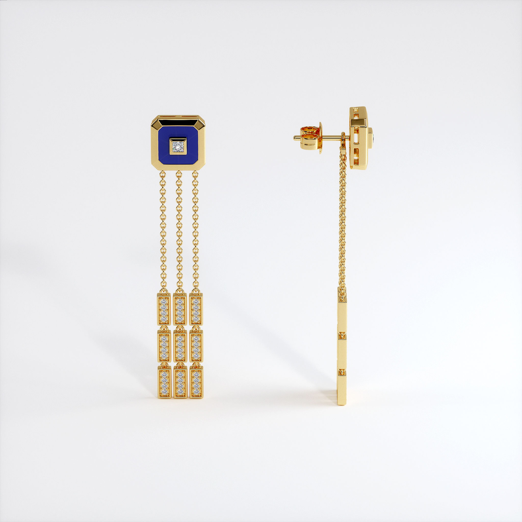 Boucles d'oreilles Vendôme V Modèle S or jaune Blue