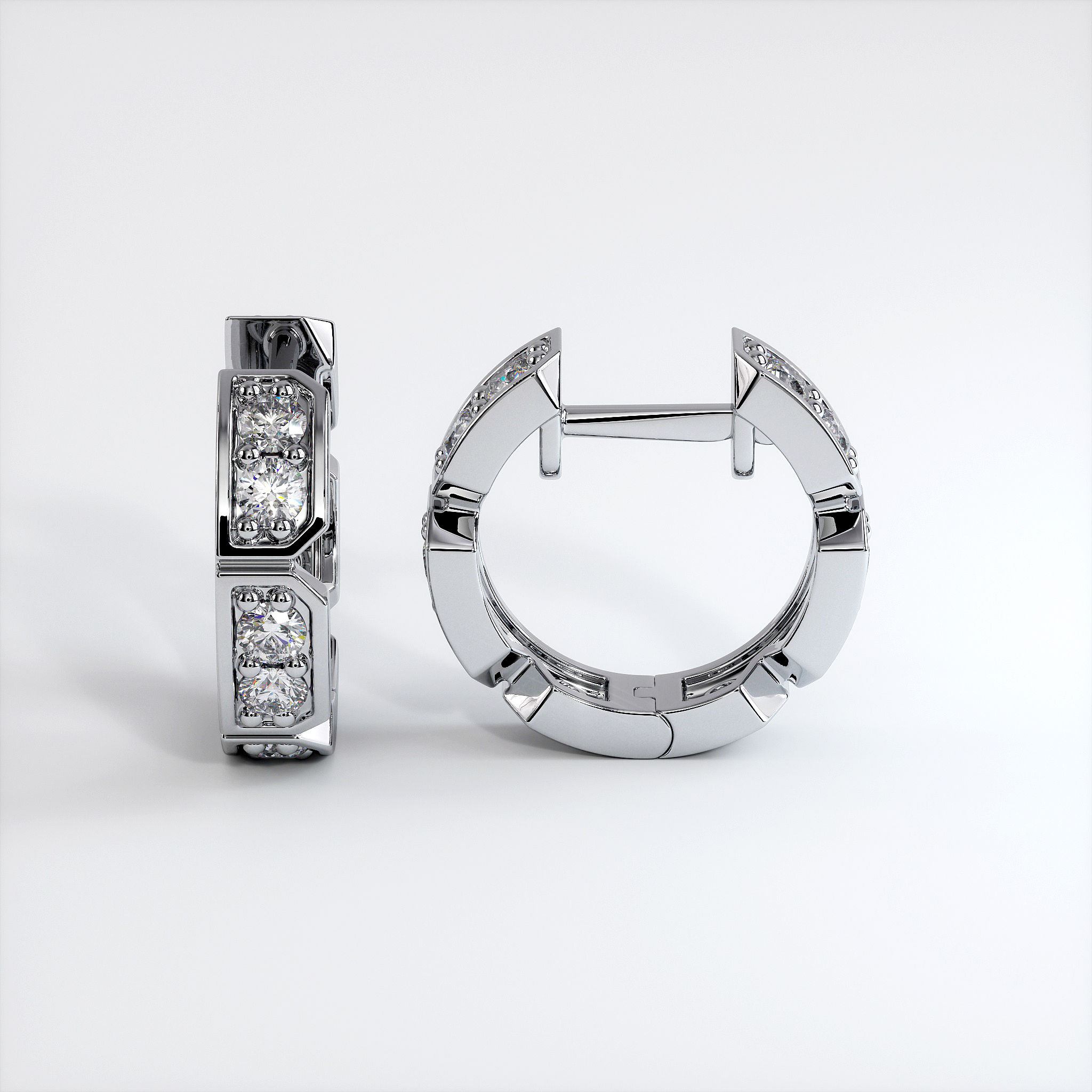 Boucles d'Oreilles Dynastie Or Blanc