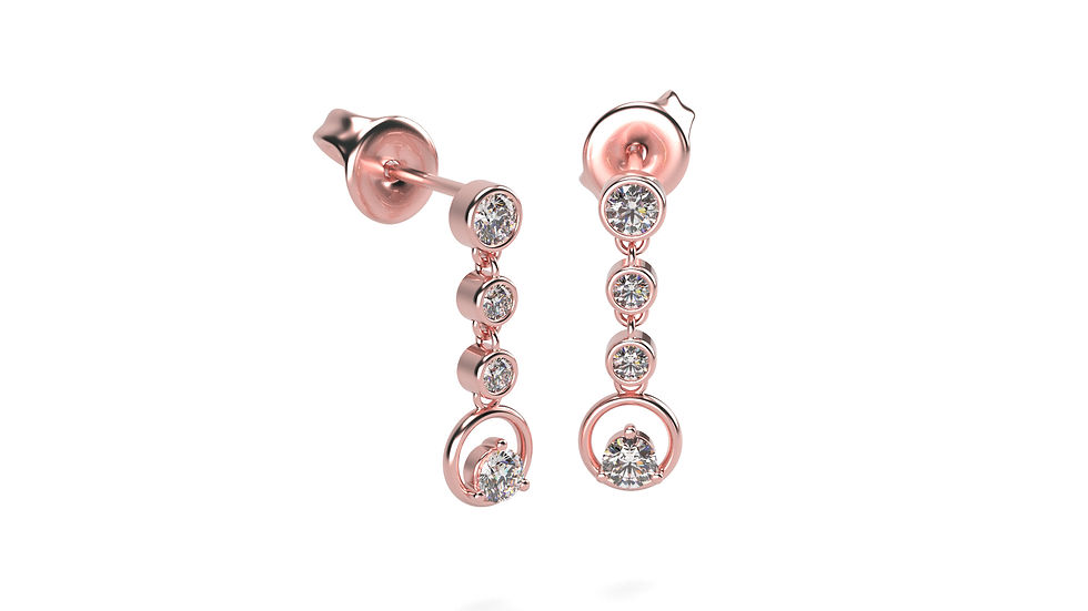 Miniature : Boucles d'Oreille Conscience Or Rose