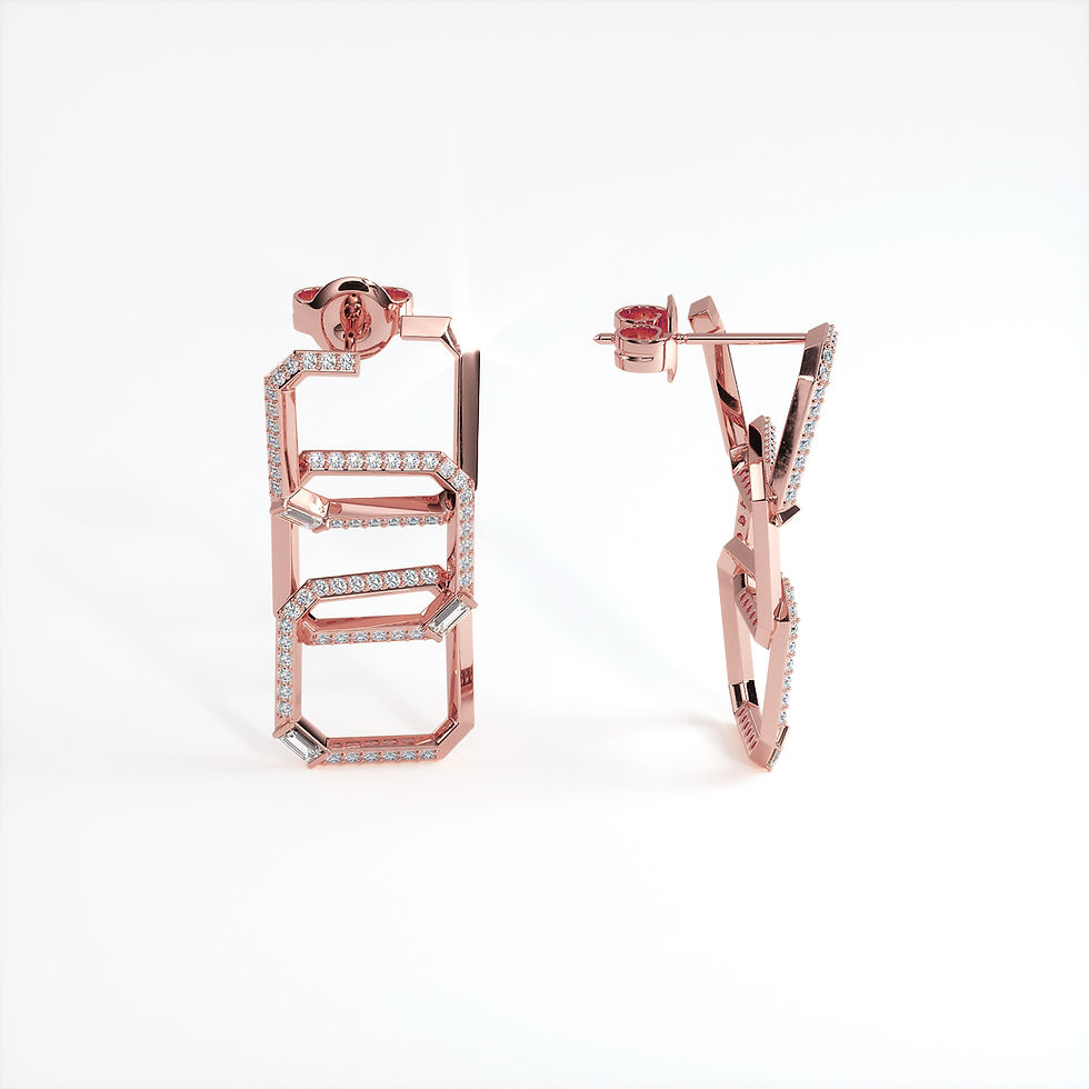 Boucles d'oreilles Perception3 Or Rose