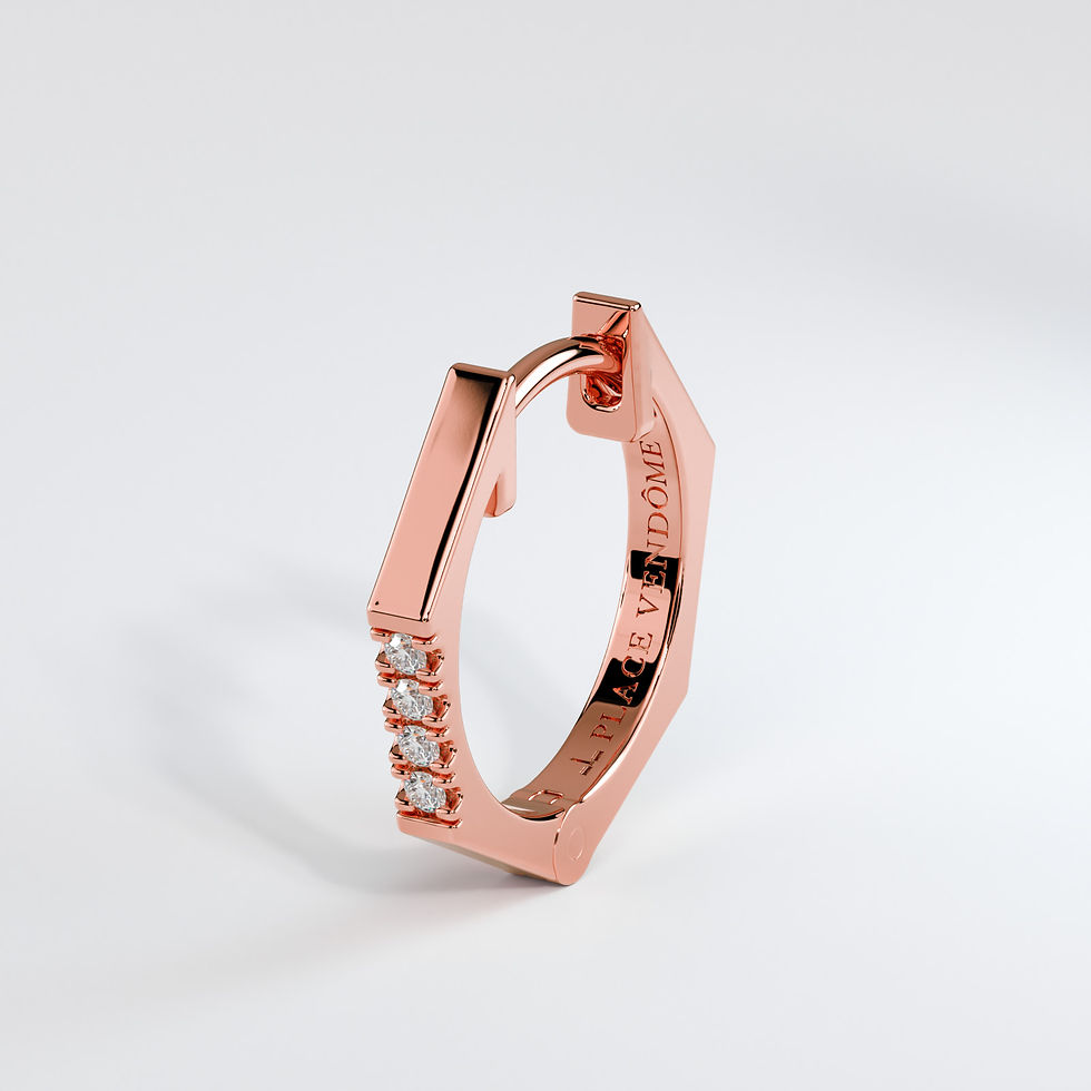 Miniature : Boucles d'oreilles Vendôme VIII S Or Rose 18K et Diamants 0.04 carats