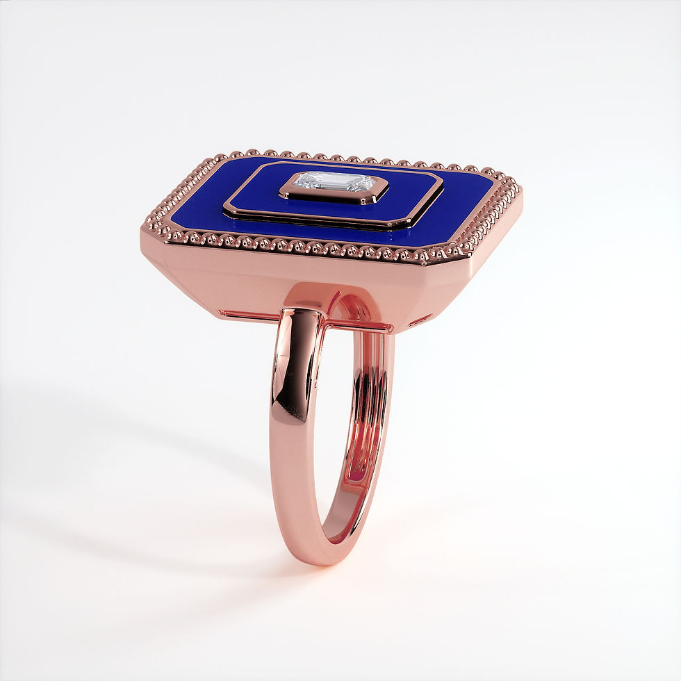 Miniature : Bague Vendôme V Modèle L Or rose Blue