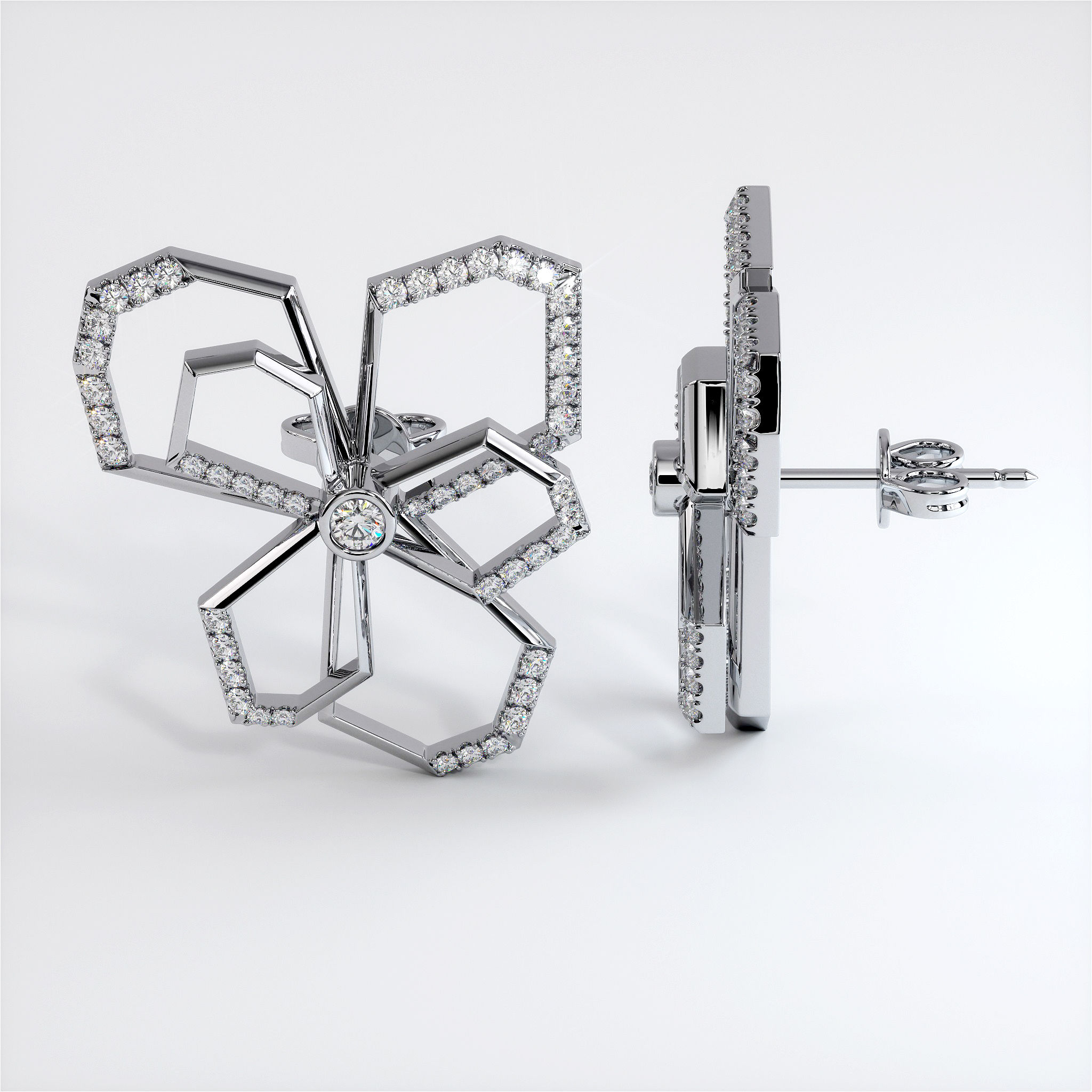 Boucles d'oreilles Vendôme XIII - Géraldine Modèle M Or Blanc 18K