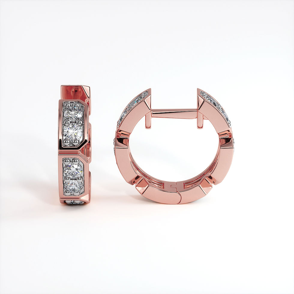 Miniature : Boucles d'Oreilles Dynastie Or Rose