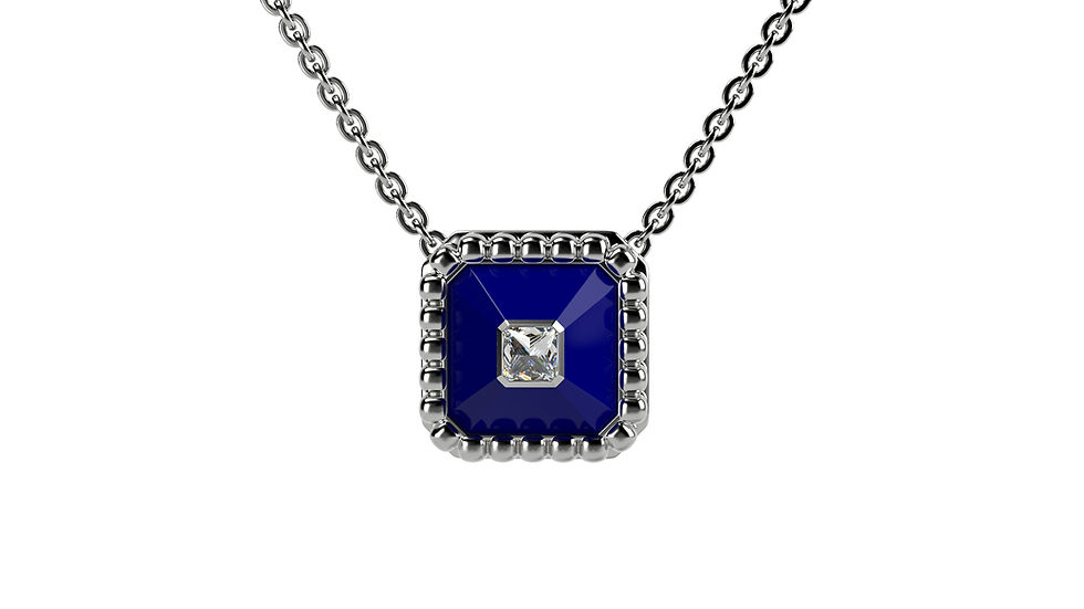 Collier Vendôme VII Modèle S Or blanc Blue