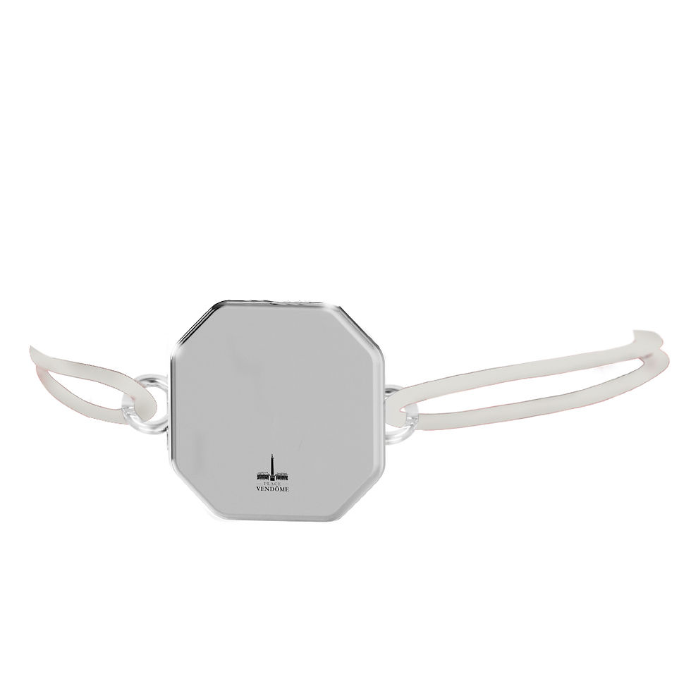 Miniature : Bracelet V - Or Blanc gravable au dos