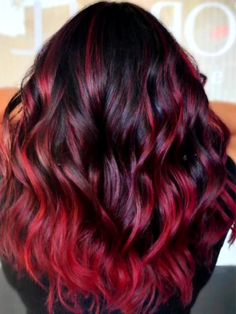 DH Solutions hair stylist website template - woman with red and burgundy ombre hair