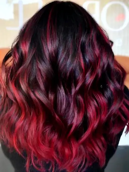 DH Solutions hair salon website template - Ombre Red Burgundy