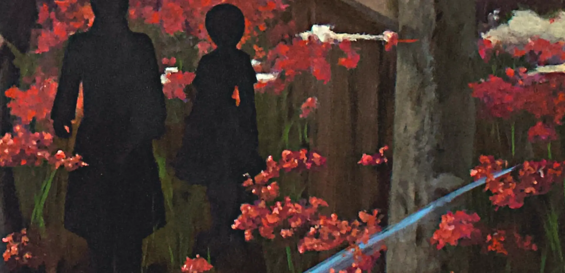 Close up of Jenny Elizabeth's oil painting, Kellan - Shards of Time