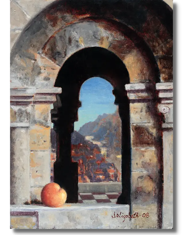 Virtus, oil on linen painting by artist Jenny Elizabeth