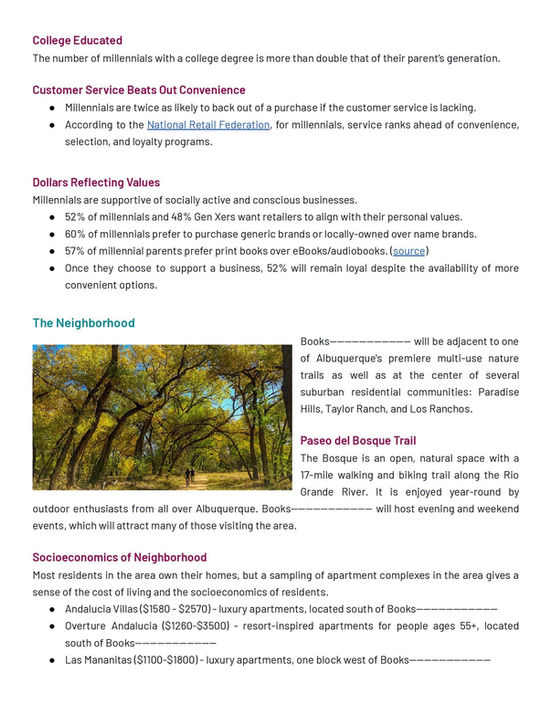 Page 7 of a business plan written by DH Solutions (formerly Deer Heart Consulting)