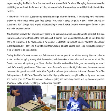 Page 2 of a story about local chef and author Deborah Madison - a business writing example by DH Solutions (formerly Deer Heart Consulting)