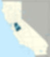 Map of California Counties, highliting Merced, Stanislaus, San Joaquin