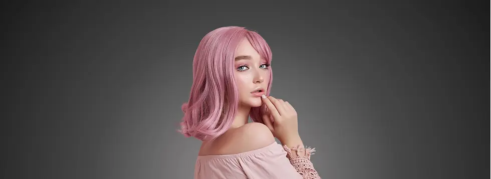DH Solutions hair stylist website template - woman with pink hair.