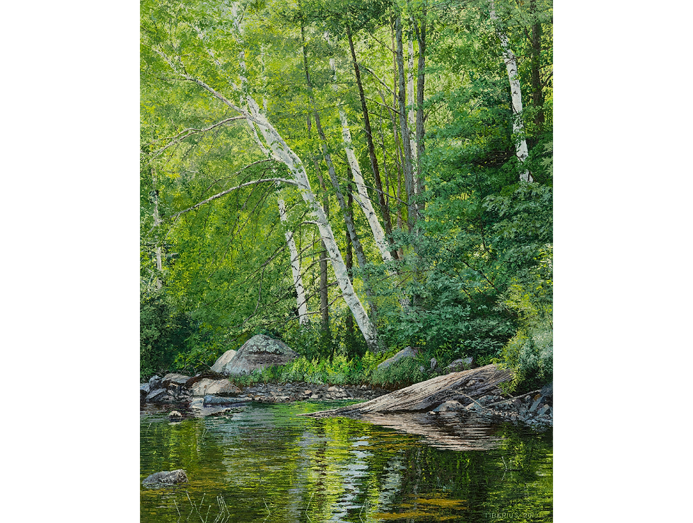 White Birches, Pipes and Spice oil painting by Richard Tiberius