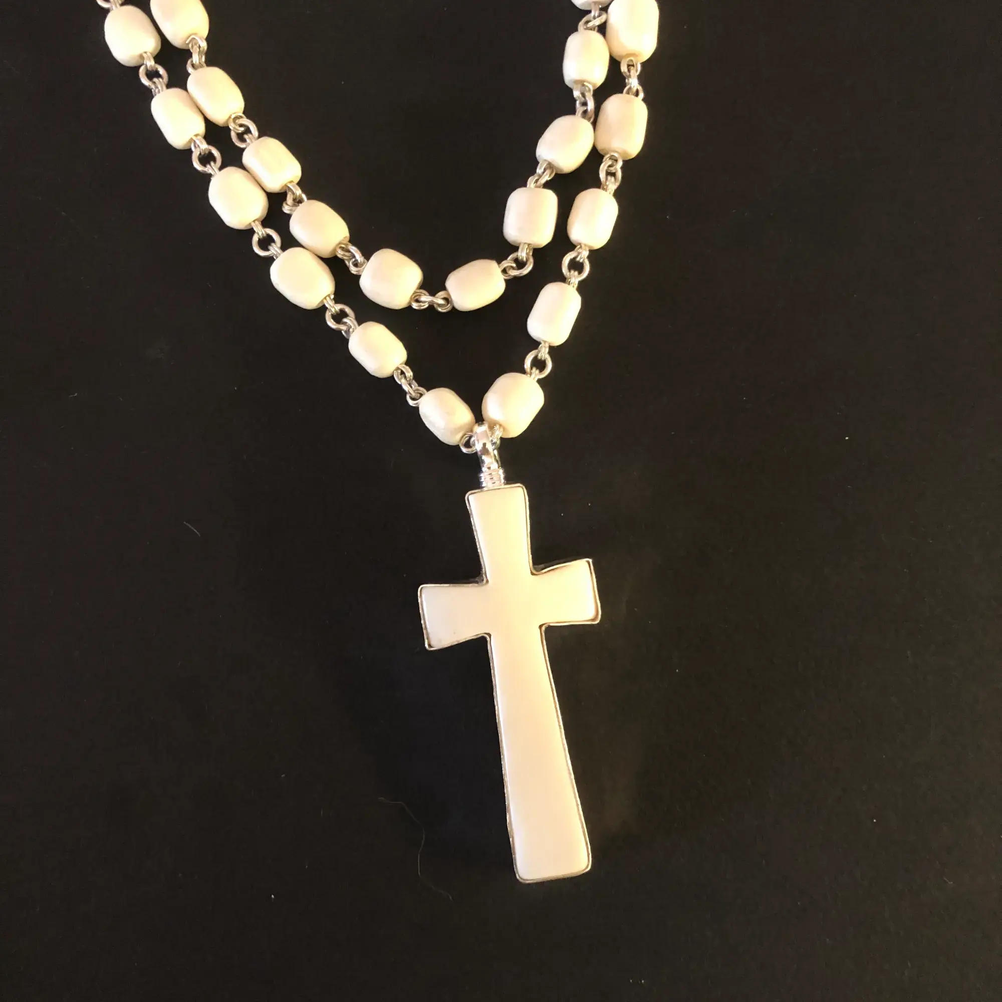 Short Bone Cross Charm