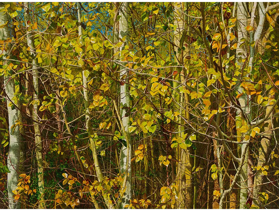 Shiny New Leaves oil painting by Richard Tiberius