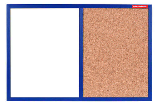 לוח משולב - לוח שעם עם לוח מגנטי עם מסגרת בצבע כחול