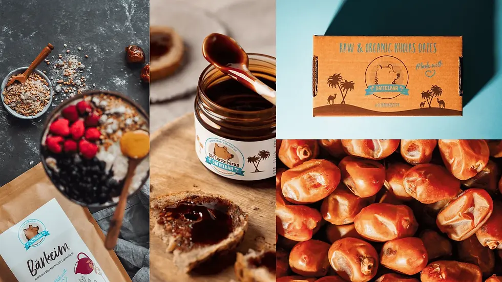 Bio fairtrade Dattelprodukte vom Dattelbär sind eine gesunde Nascherei.