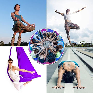 Alle Flow Yoga Multi Styles auf einen Blick: Vinyasa Flow, Hatha Yoga, Yin Yoga, Aerial Yoga, Community Yoga.