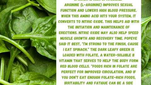 Romantic Beet & Spinach Salad with Chicken, Creamy Spicy Spinach & Tomato Pasta, &  The Classic "Sexy" Spinach & Ginger.