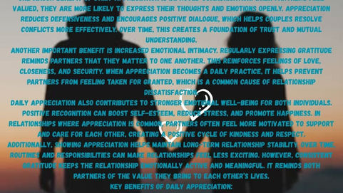 Showing Daily Appreciation  