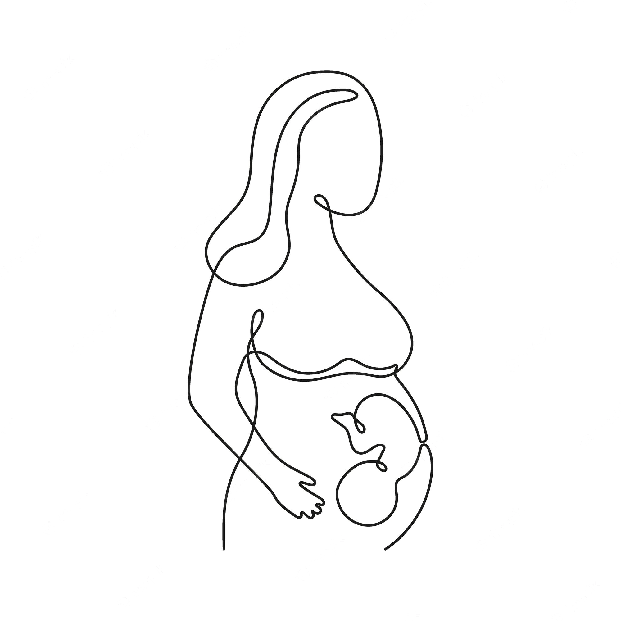 pregnant-woman-with-babies-womb-continuous-art-line-one-drawing-pregnancy-mother-embryo-be
