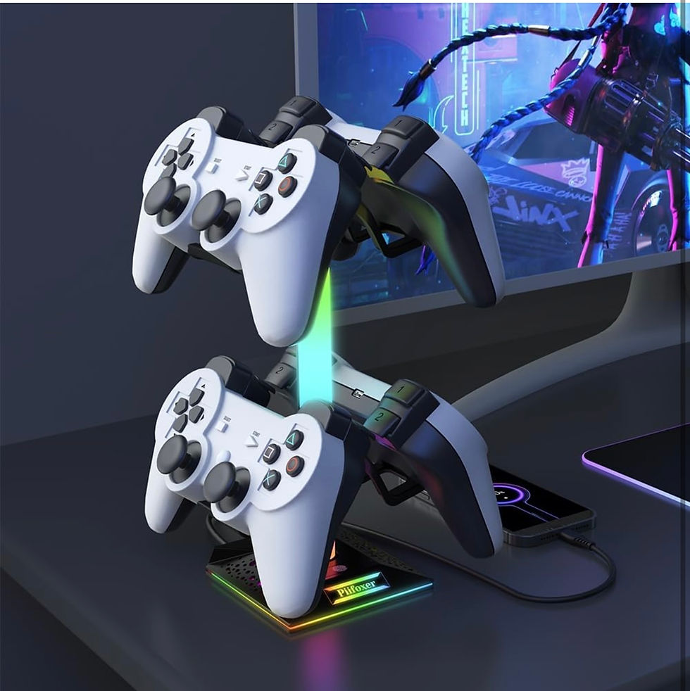 Miniatura: Stand RGB para controles, auriculares y 2 puertos USB de carga