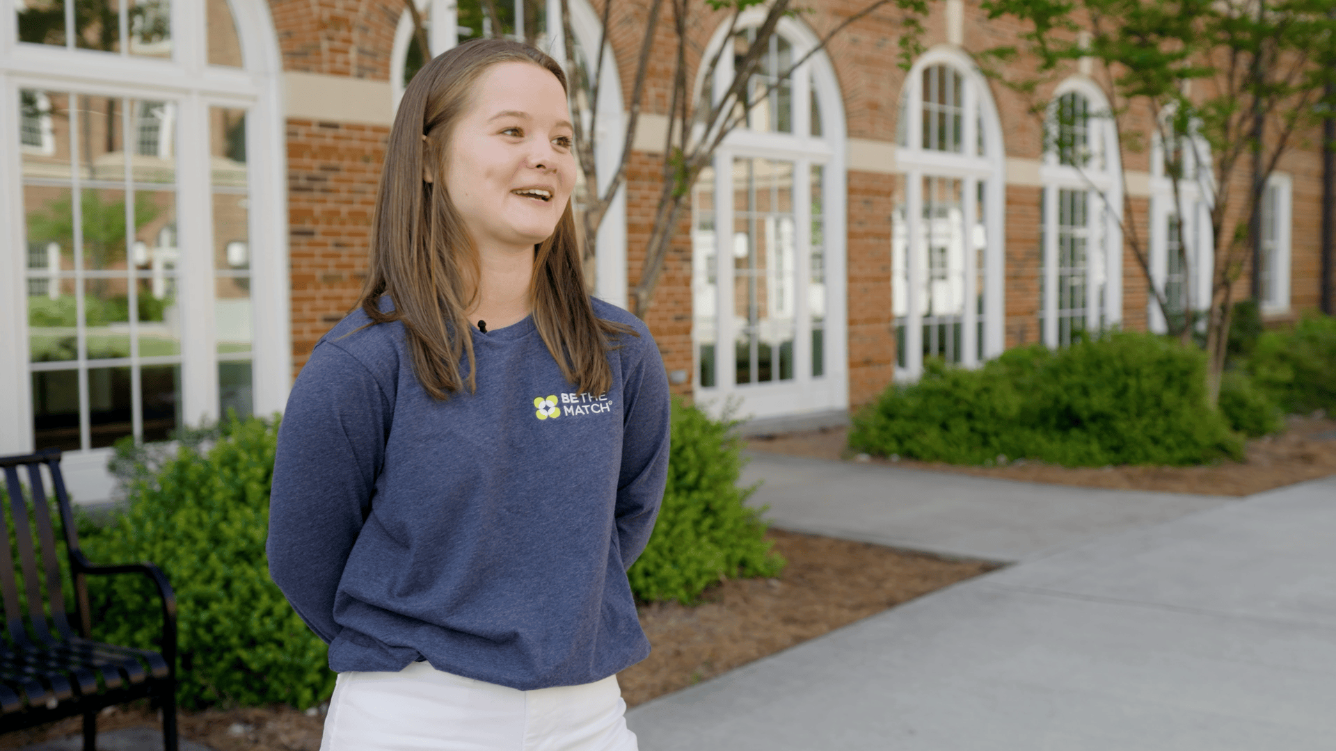 University of Georgia National Marrow Donor Program member speaking confidently in interview setting