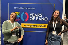 Dr. Ann-Christin Hau and Dr. Tanja Buhlmann celebrating 30 years of EANO in Glasgow 2024