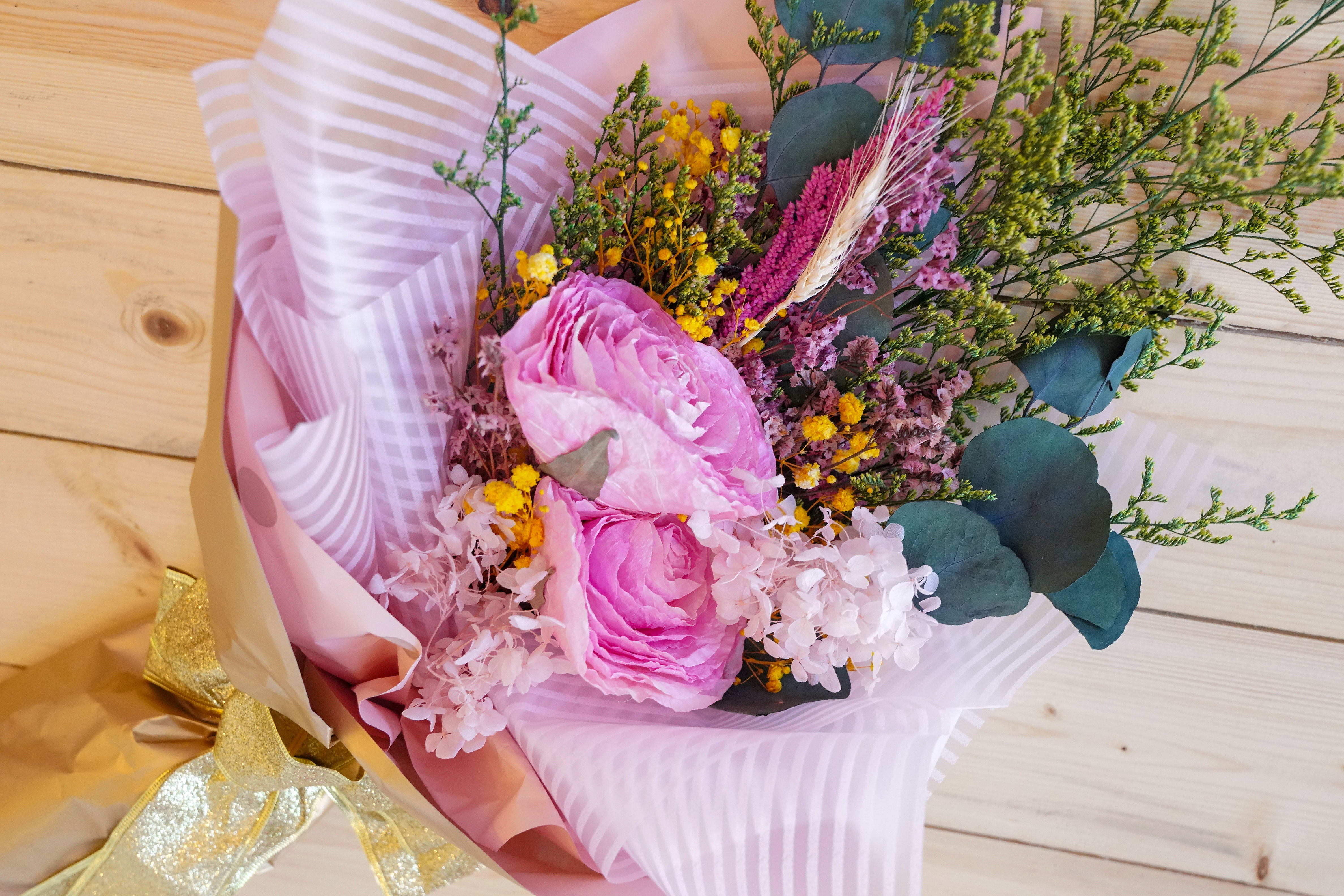 Flower bouquet by Designer Happy Andrada | fossilized flowers