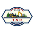 T&R Construction logo with excavating 
 equipment in center