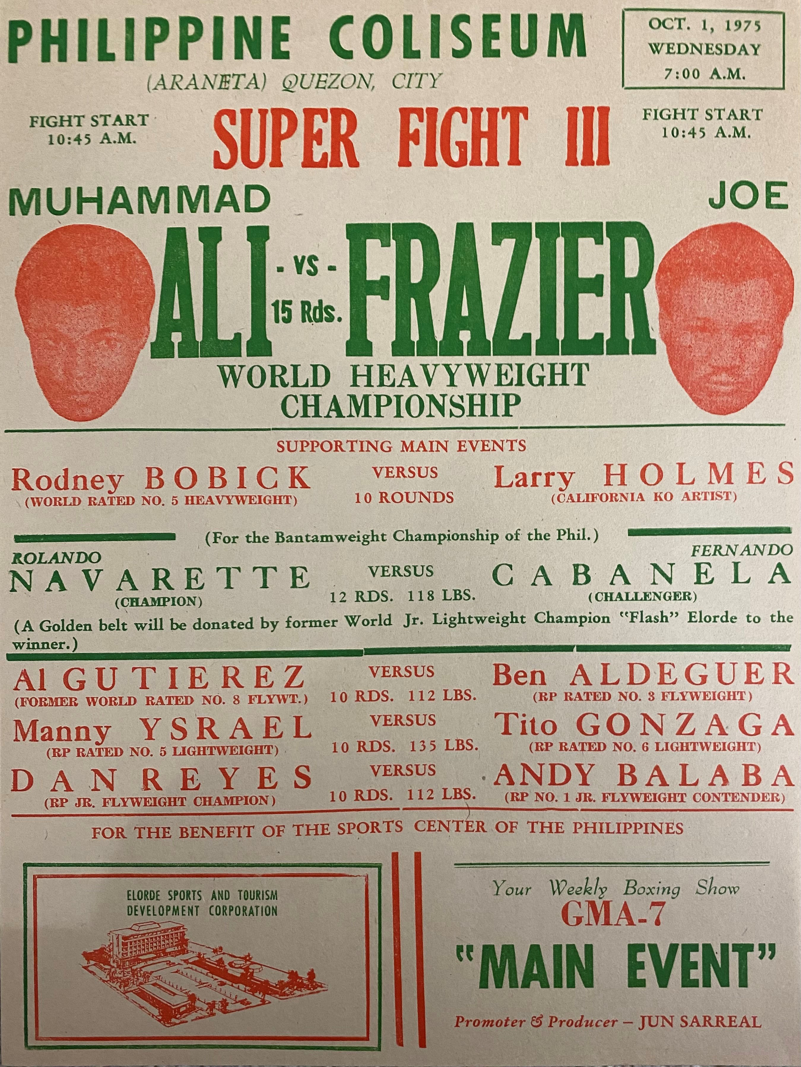 Muhammad Ali Vs Joe Frazier III Onsite Broadside