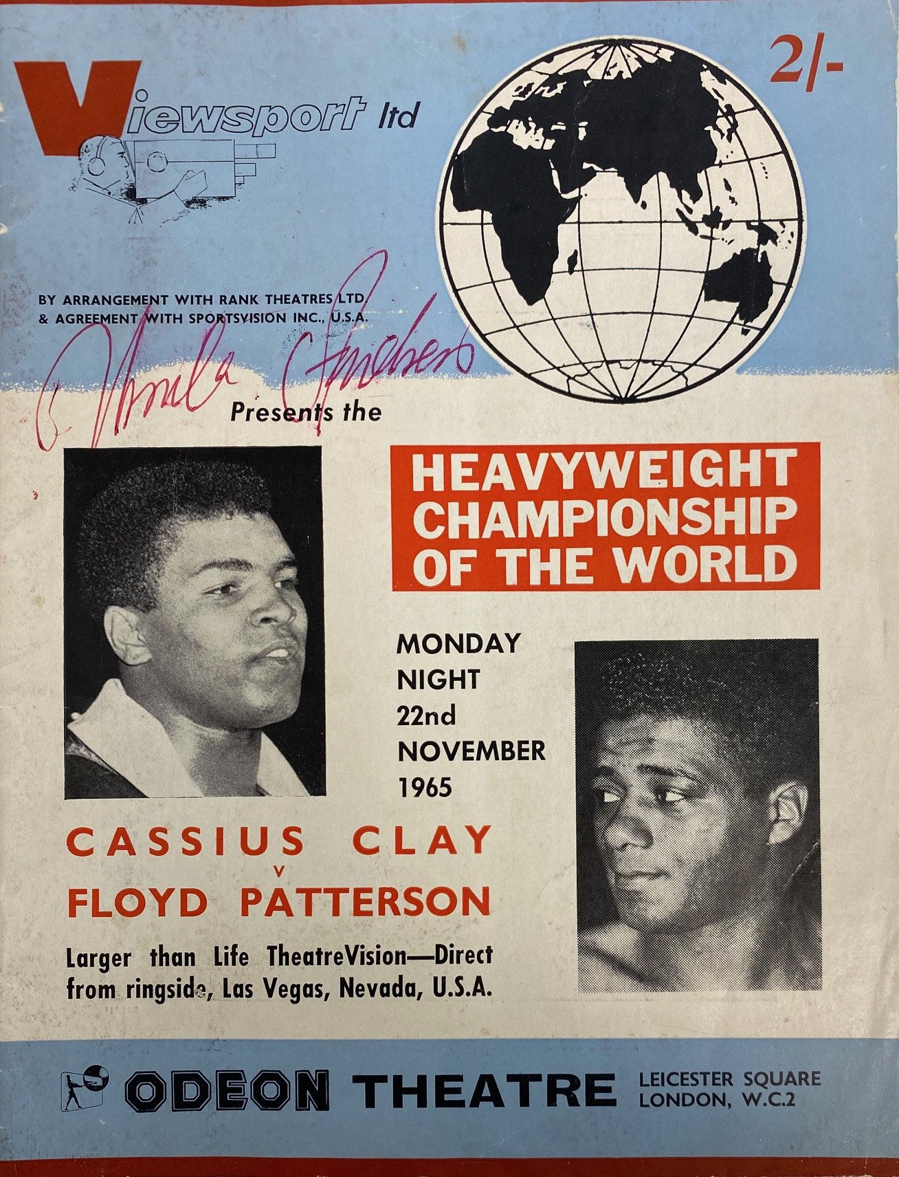Cassius Clay Vs Floyd Patterson Viewsport Program