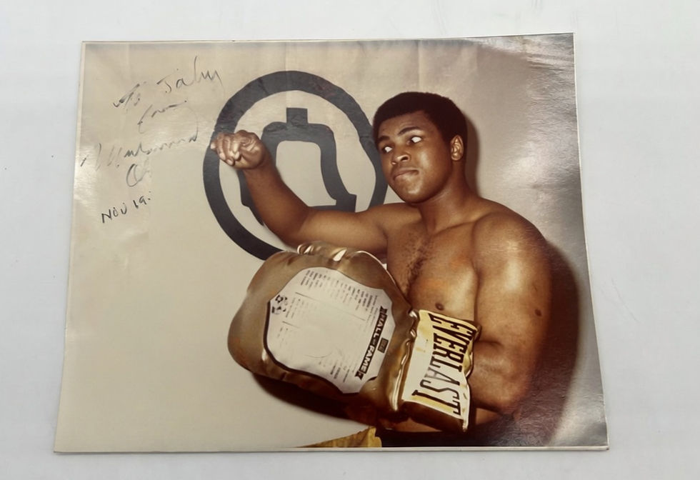 Thumbnail: Muhammad Ali Oversized Boxing Glove Signed, Inscribed and Worn