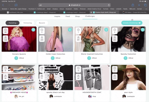 Premium users can create their own user challenges on ShopLook!