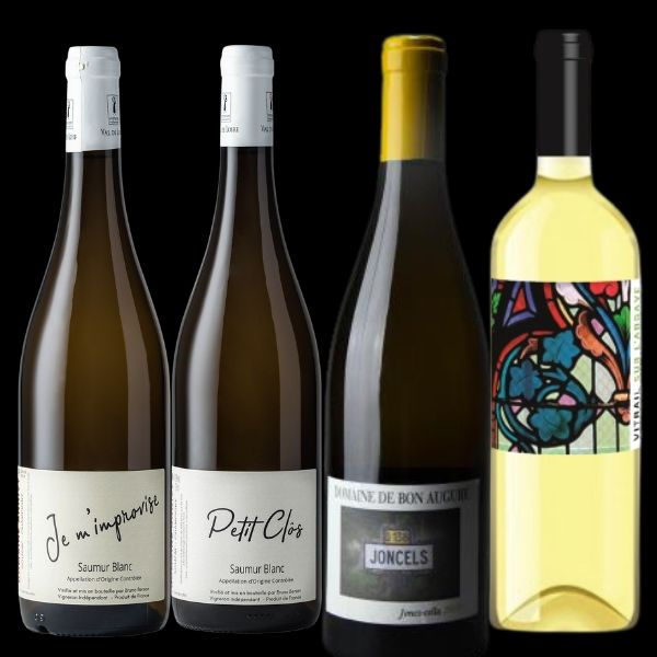 Carton dégsutation vins blancs 4 bouteilles, Chenin, Chardonnay, Viognier