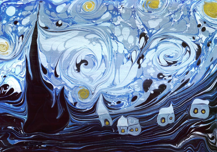 Starry Night on Water Marbling Art Singapore.jpeg