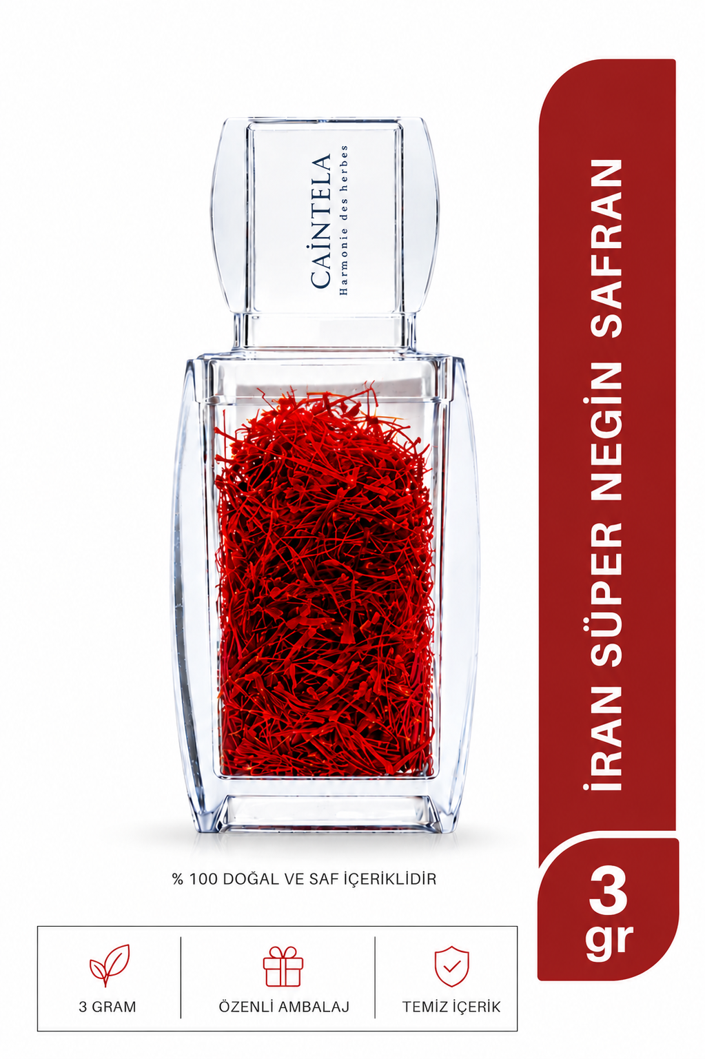 Caintela Hakiki Iran Safranı 3 gr (Süper Negin)
