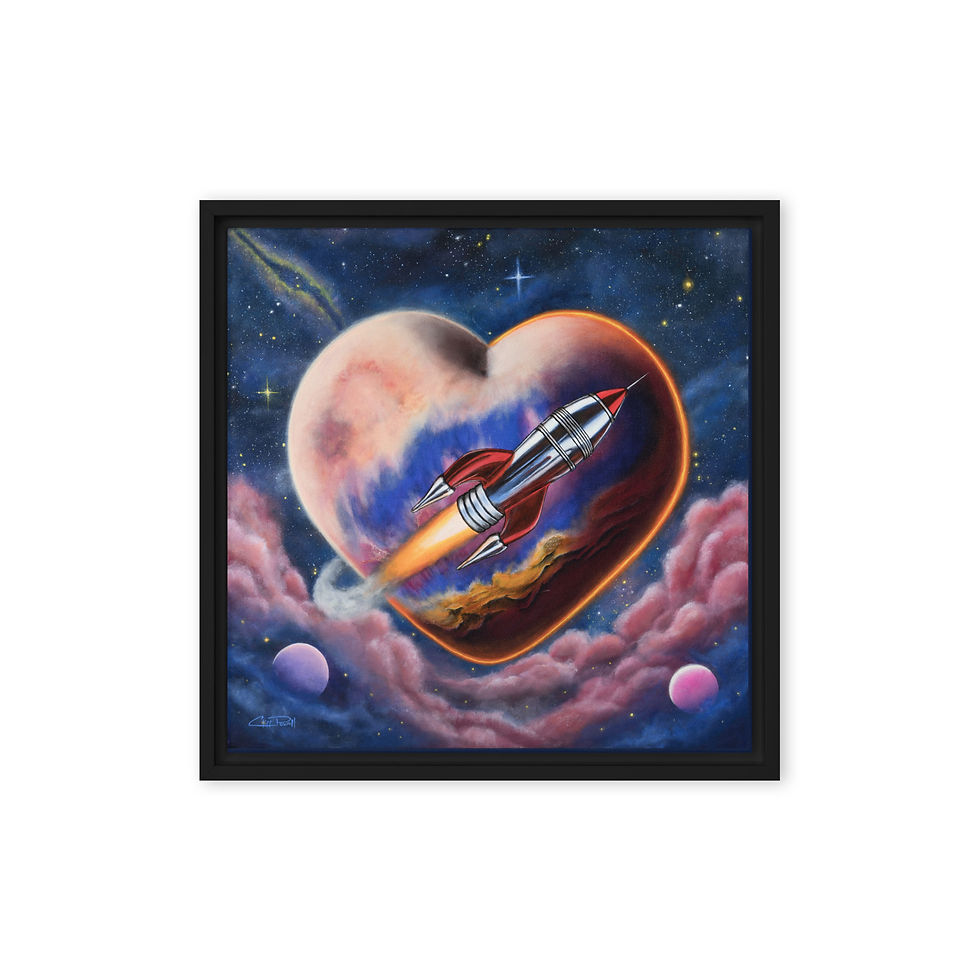 Interstellar Elation - Framed Canvas Print
