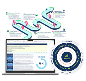 Sales Accelerator Method book, business report, revenue diagrams
