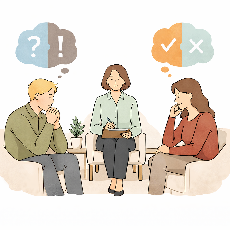 Une séance de médiation interne entre un salarié et son manager.