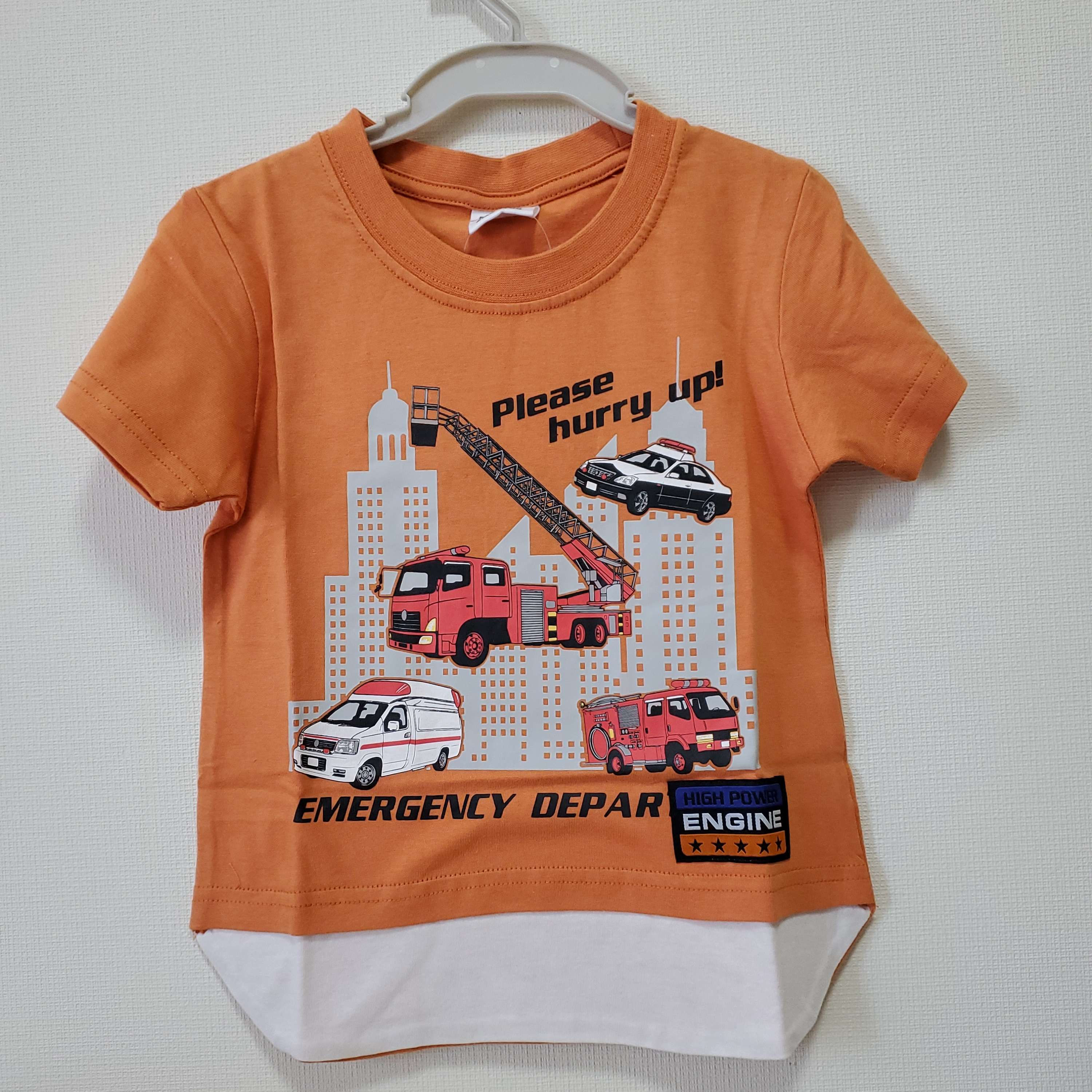 はたらくくるま 43568D 半袖Tシャツ イエロー / オレンジ