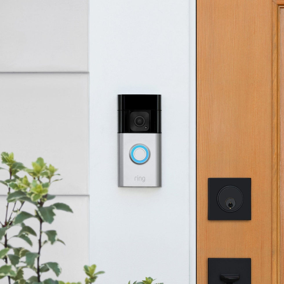 ring security doorbell camera mounted to door jamb
