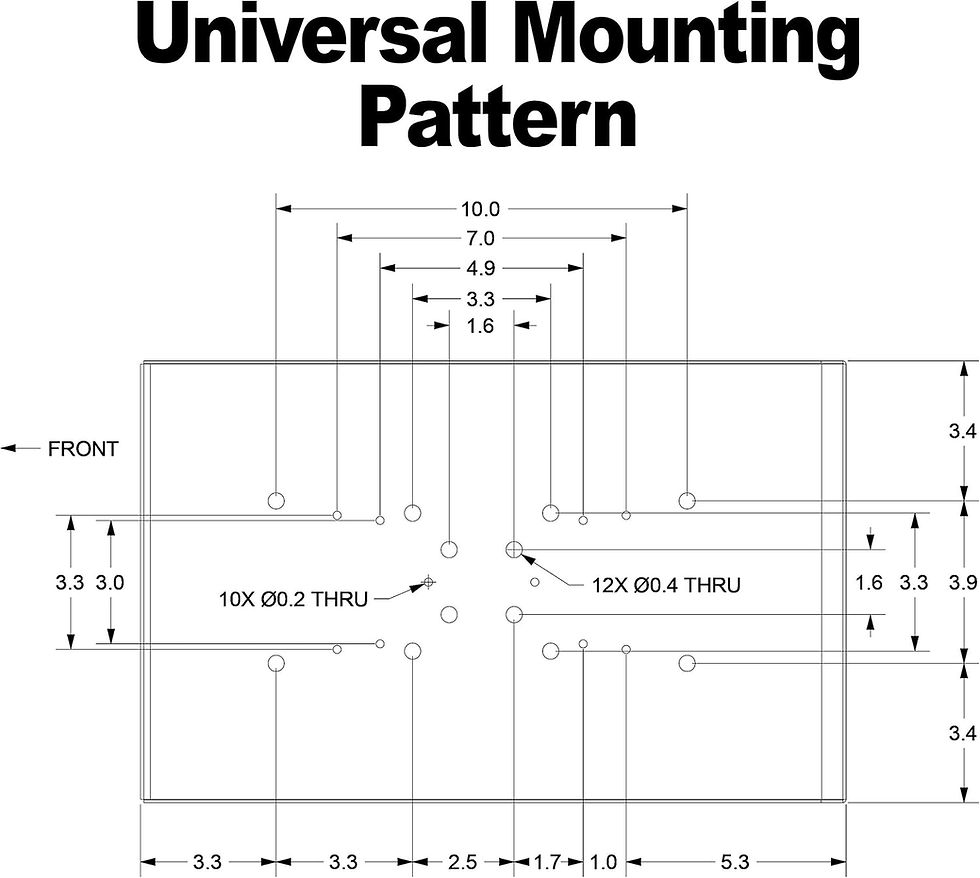 Thumbnail: illustration demonstrating the universal mounting pattern of a secure locking mail box