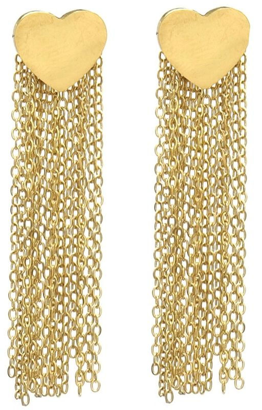S. Steel Earrings Heart 5cm