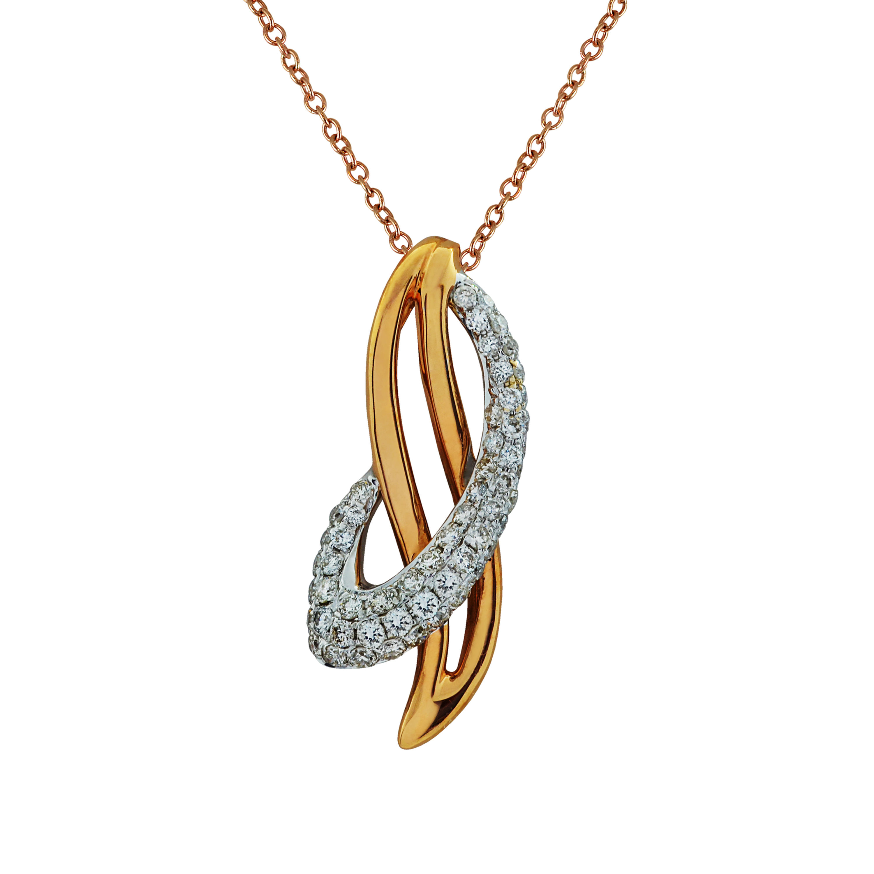 18K Gold Elegant Design Diamond Pendant