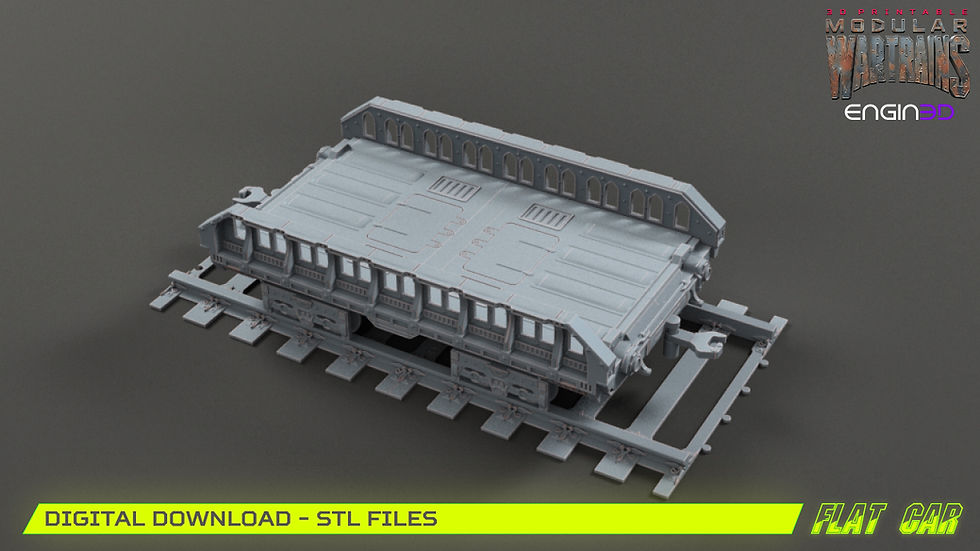 Thumbnail: Flat Car - Modular WarTrains - Digital Download .STLs